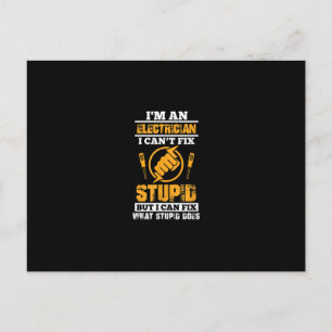 Mens Electricians Funny Im An Electrician I Can't Postcard