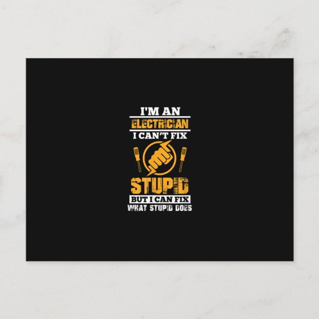 Mens Electricians Funny Im An Electrician I Can't Postcard (Front)