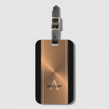 Mens Elegant Black Gold Bronze Monogram Name