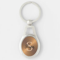 Mens Elegant Bronze Metallic Monogram Name