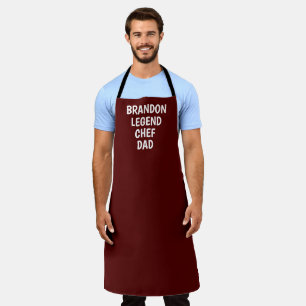 Men's Elegant Burgundy Modern Simple Dad Chef Apron