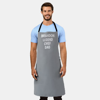 Men's Elegant Grey Modern Simple Dad Chef Apron