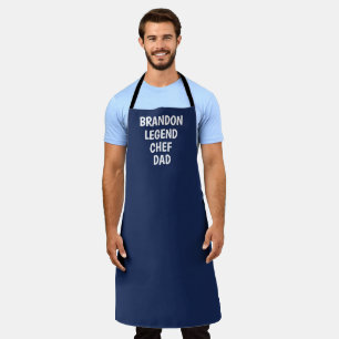 Men's Elegant Navy Blue Modern Simple Dad Chef Apron