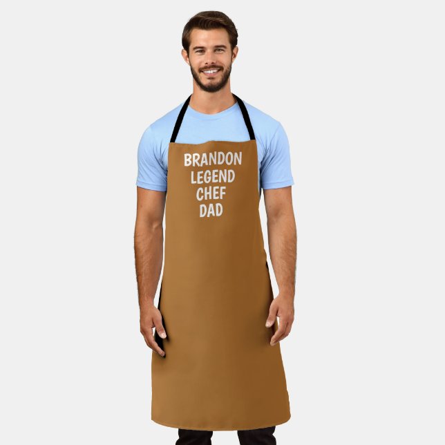 Men's Elegant Terracotta Modern Simple Dad Chef Apron (Worn)