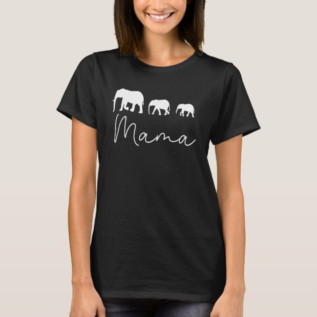 Mens Elephant Mom 3  Announcement Triplets Mama Of T-Shirt (Front)