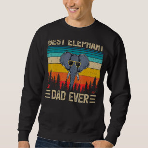 Mens Elephant Vintage Best Elephant Dad Ever Fath Sweatshirt