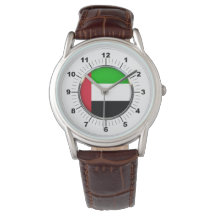 Men's Emirates Flag Classic Brown Leather Watch
