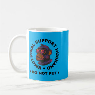 Mens Emotional Support Husband Do Not Pet Monkey Coffee Mug