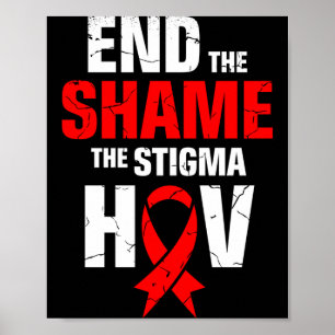 Mens end the shame the stigma hiv aids awareness poster