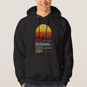 Mens Epic Husband Since 1984, Happy Anniversary Hoodie