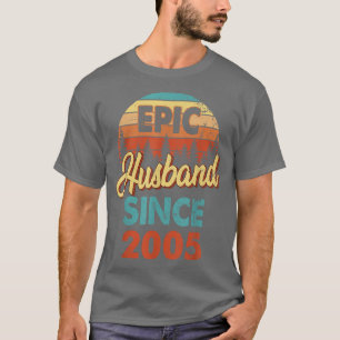 Mens Epic Husband Since 2005 17 Years Wedding Anni T-Shirt