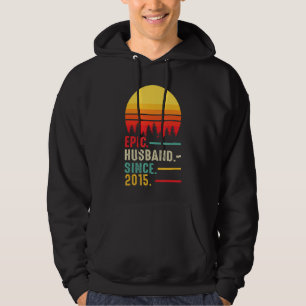 Mens Epic Husband Since 2015, Happy Anniversary Hoodie