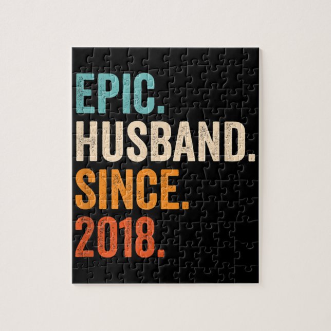Mens Epic Husband Since 2018 wedding anniversary Jigsaw Puzzle (Vertical)