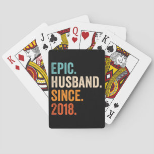 Mens Epic Husband Since 2018 wedding anniversary Playing Cards