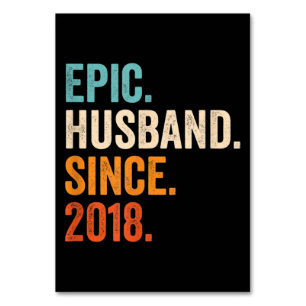 Mens Epic Husband Since 2018 wedding anniversary Table Number