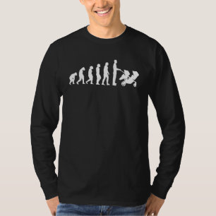 Mens Evolution Father With Twins Stroller Daddy T-Shirt