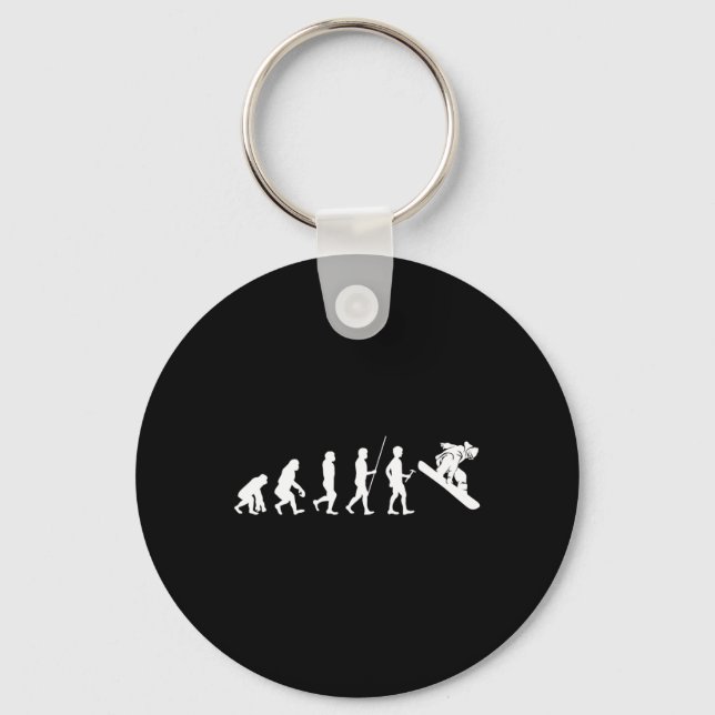 Mens Evolution Snowboard Gift Snowboarder Gift Boa Key Ring (Front)