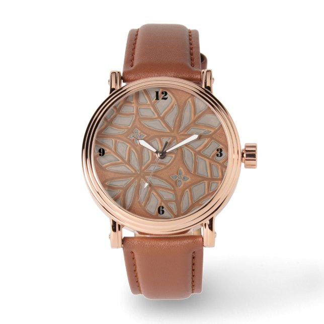 Men's eWatch Watch with rose gold and copper face  (Front)