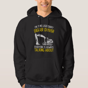 Mens Excavator Driver  Heavy Equipment Operator Hoodie