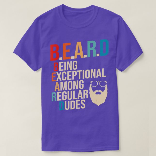 Mens Exceptional Among Regular Dudes Bearded Husba T-Shirt (Design Front)