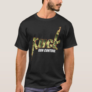 Men's F Gun Control Camo Funny Ak47 2nd Amendment T-Shirt