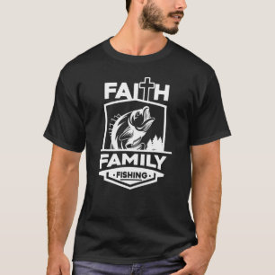 Mens Faith Family Fishing Religious Christian Fish T-Shirt
