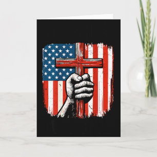 Mens Faith Over Fear Christian Patriotic American  Card