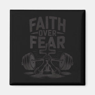 Men's Faith Over Fear Christian Workout Gym Jesus  Magnet