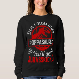 Mens Family Matching Poppa Dinosaurs Christmas Fat Sweatshirt