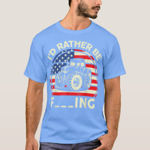 Mens Farmer Boy Funny I'd Rather Be Farming Vinta T-Shirt