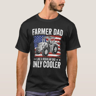 Mens Farmer Dad Like A Normal Dad Only Cooler Usa T-Shirt
