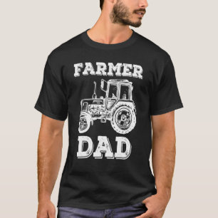 Mens Farmer Dad Tractor Farming Rider Father's Day T-Shirt