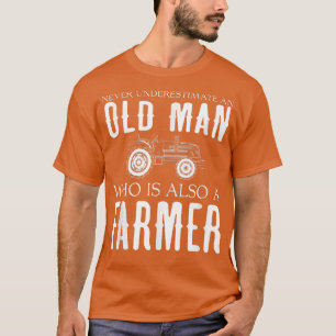 Mens Farmers Never Underestimate Old Man Farmer T-Shirt