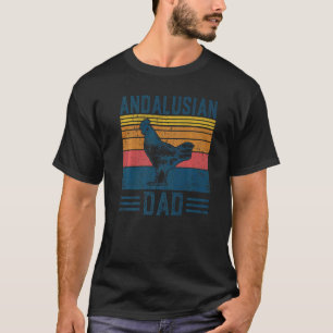 Mens Farming Breed Vintage Andalusian Chicken Dad T-Shirt