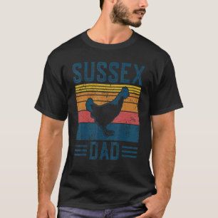 Mens Farming Breed Vintage Sussex Chicken Dad T-Shirt