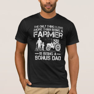 Mens  Farming Tractor Retro Farmer Bonus Dad Fathe T-Shirt