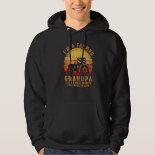 Mens Farming Tractor Vintage Retro Farmer Grandpa  Hoodie