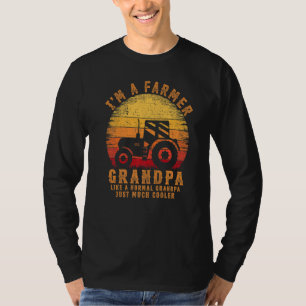 Mens Farming Tractor Vintage Retro Farmer Grandpa T-Shirt