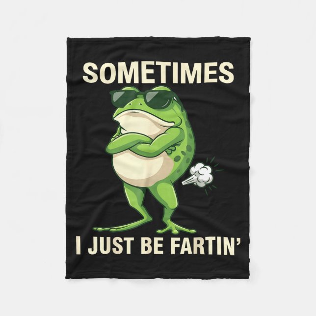 mens Farting I Frog Sometimes Just Fleece Blanket (Front)