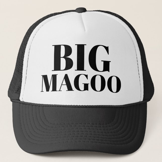 Mens Fashion Funny Novelty Baseball BIG MAGOO Trucker Hat (Front)