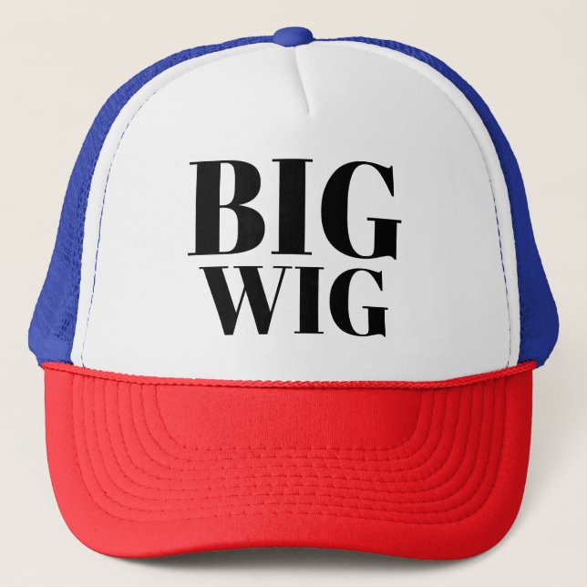 Mens Fashion Funny Novelty Baseball BIG WIG Trucker Hat (Front)