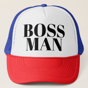 Mens Fashion Funny Novelty Baseball BOSS MAN Trucker Hat