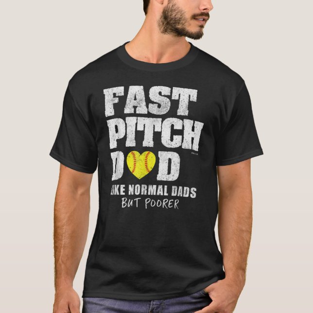 Mens Fastpitch Softball Funny Dad T-Shirt (Front)