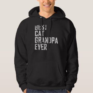 Mens Father Day Best Cat Grandpa Ever Vintage Hoodie