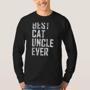 Mens  Father Day Best Cat Uncle Ever Vintage T-Shirt