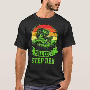 Mens Father Day Vintage Fishing Reel Cool Step Da T-Shirt