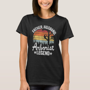 Mens Father Husband Arborist Legend Tree Climbing  T-Shirt