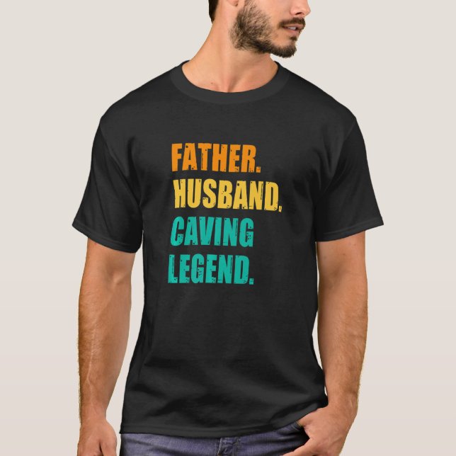 Mens Father Husband Caving Legend Speleology Spelu T-Shirt (Front)