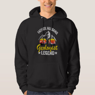 Mens Father Husband Geologist Legend Geology Retro Hoodie