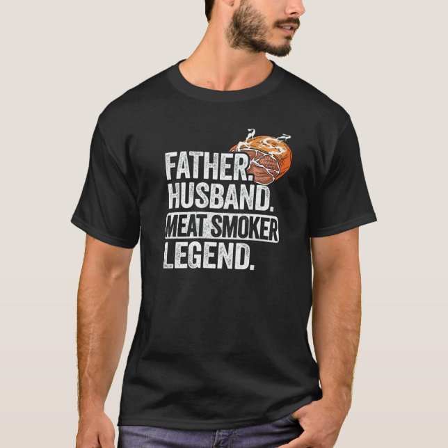 Mens Father Husband Meat Smoker Legend Brisket Dad T-Shirt (Front)